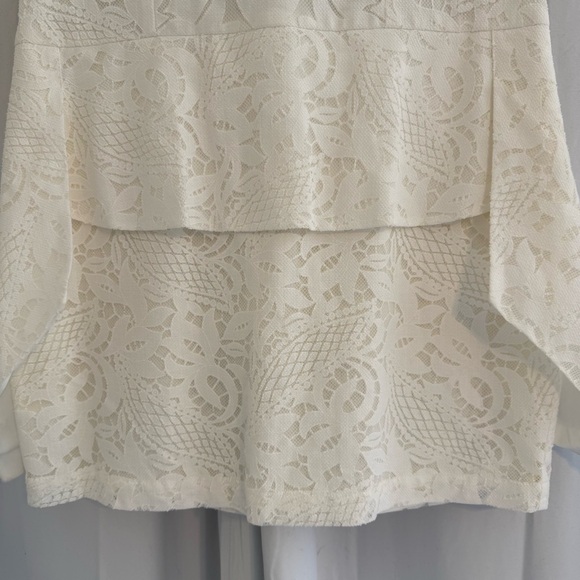 BCBG Max Azria Isabel White Lace Peplum Dress Sleeveless Women’s 4 Formal - Picture 6 of 11